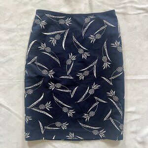 Navy blue floral Ann Taylor skirt